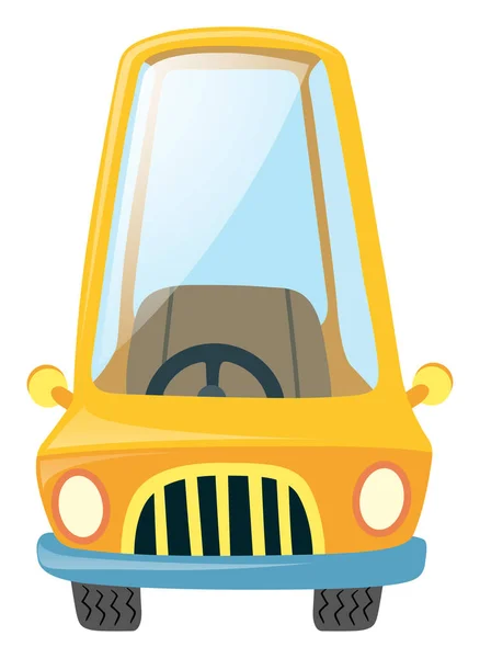 Gelbes Auto auf weißem Hintergrund — Stockvektor