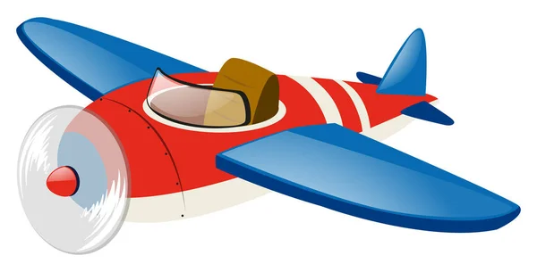 Avión rojo con alas azules — Vector de stock