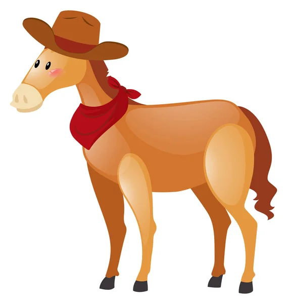 Barna póni cowboy kalap viselése — Stock Vector