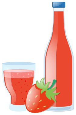 taze çilek ve cam suyu