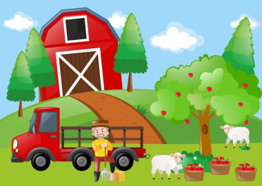 Çiftçi ve koyunları Gruptaki