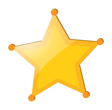 Beyaz zemin üzerine sarı yıldızlı rozet