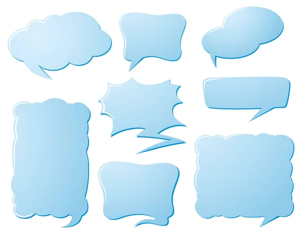 Modèles de bulle de parole en couleur bleue — Image vectorielle