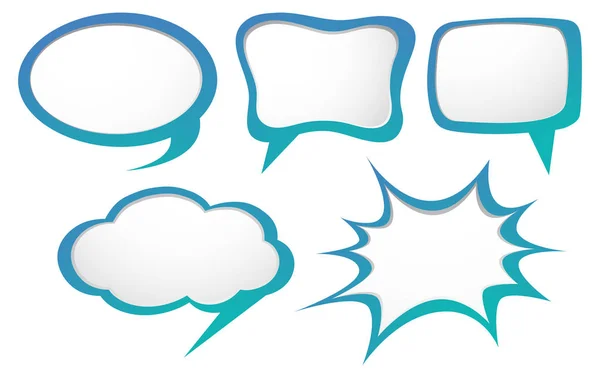 Speech bubble templates in blue — Stock Vector