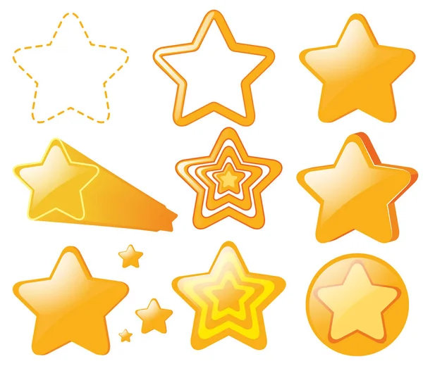 Logotypdesign med gula stjärnor — Stock vektor
