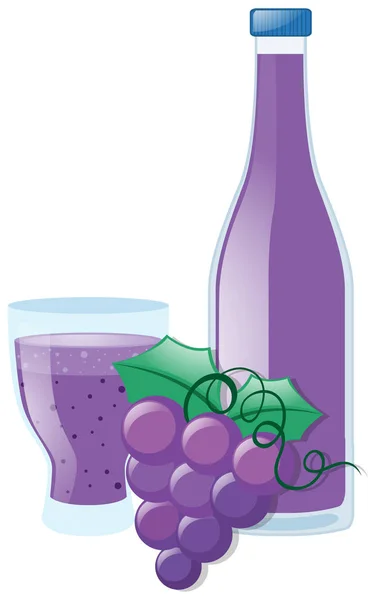 Uva e succo in bottiglia — Vettoriale Stock