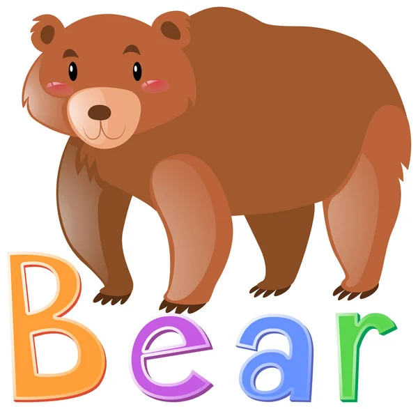 Wordcard para oso pardo — Vector de stock