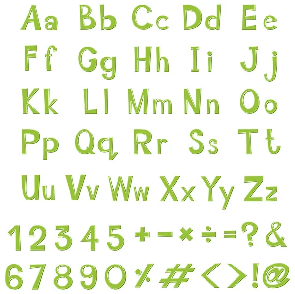 Alphabet-Design in grüner Farbe — Stockvektor