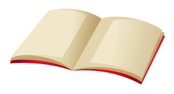 Libro con pagina bianca e copertine rosse — Vettoriale Stock