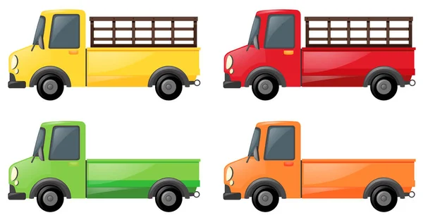 Recoger camión en cuatro colores — Vector de stock