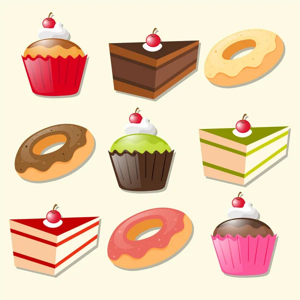 Different types of sweet desserts Stock Vector Image by ©brgfx 159660614