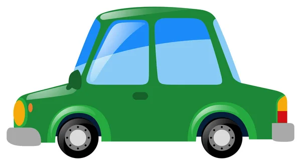 Grünes Auto auf weißem Hintergrund — Stockvektor