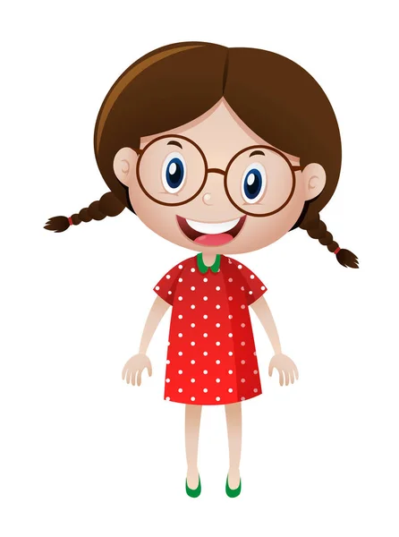 Malá dívka, která nosí brýle — Stockový vektor