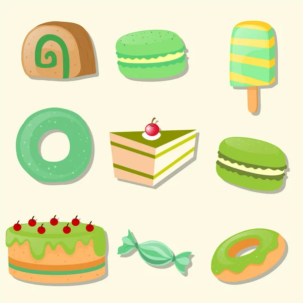 Différents types de desserts — Image vectorielle