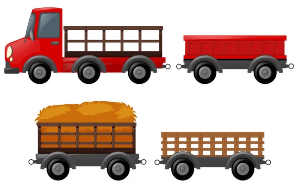Pick up φορτηγό και διαφορετικό σχεδιασμό των κάρρων — Διανυσματικό Αρχείο