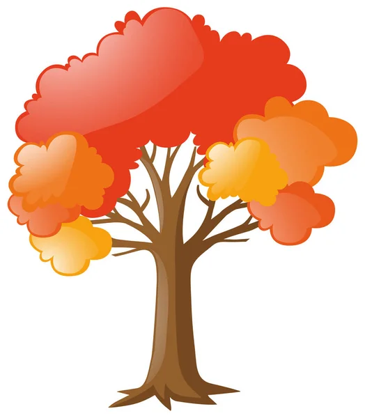 Baum mit orangen und roten Blättern — Stockvektor