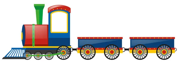 Tåg och två vagnen vagnar — Stock vektor