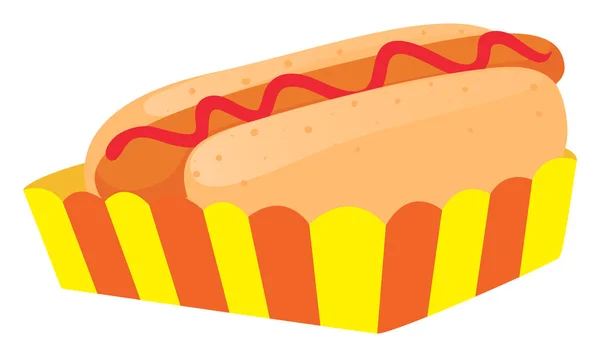 Hot dog dans un plateau en papier — Image vectorielle