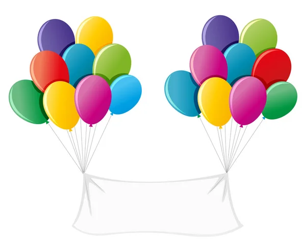 Banner com balões coloridos —  Vetores de Stock