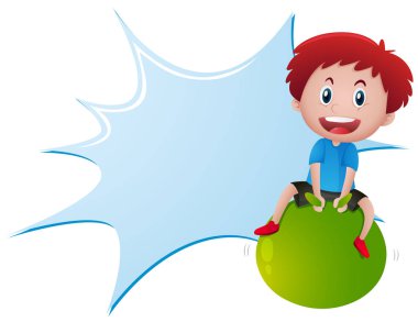 Sınır şablon çocuk üzerinde yeşil topu ile