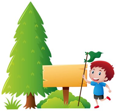 Ahşap işareti şablon çocuk parkı ile