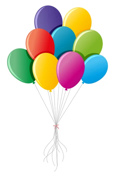 Balões coloridos amarrados juntos —  Vetores de Stock