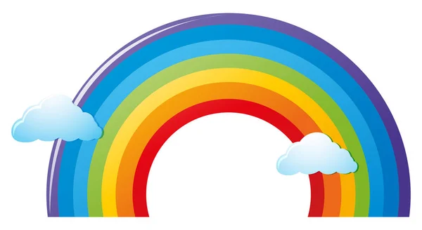 Colorido arco iris y nubes — Vector de stock