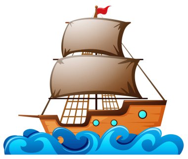 Okyanusta yüzen yelkenli.