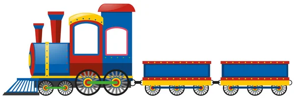 Синий поезд с двумя тележками — стоковый вектор