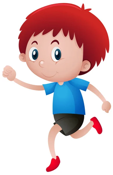 Rote Haare Junge zu Fuß — Stockvektor