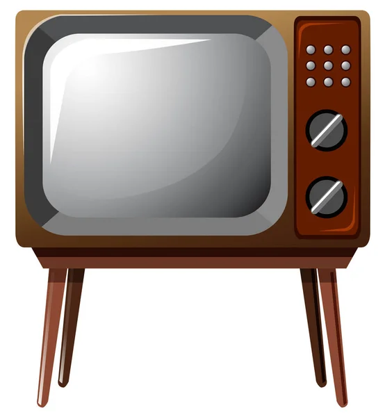Телевизор с деревянными ногами — стоковый вектор