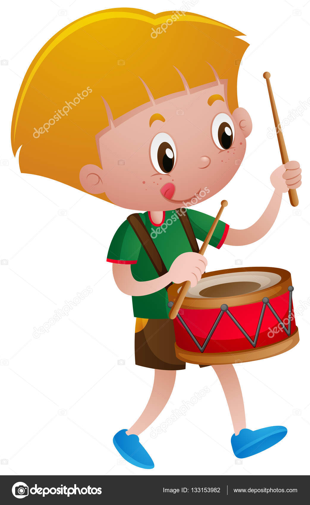 Little boy playing drum Stock Vector by ©brgfx 133153982