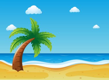 Hindistan cevizi ağacı Beach ile okyanus sahne