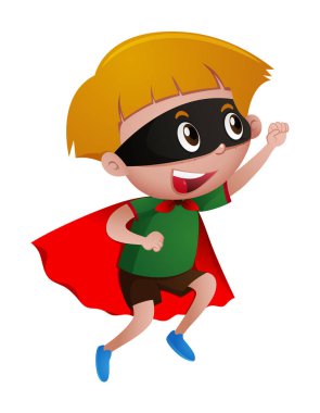 Mutlu çocuk kahraman kıyafeti