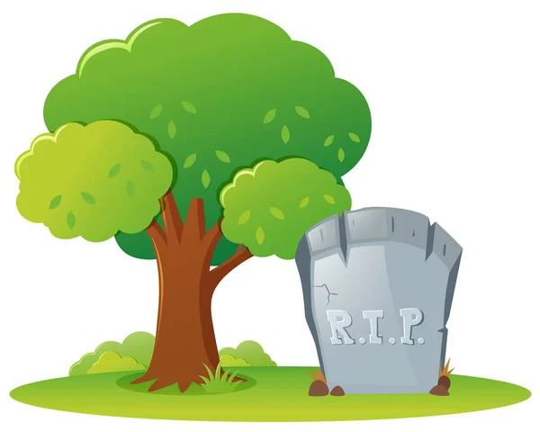 Parkta mezar taşı — Stok Vektör