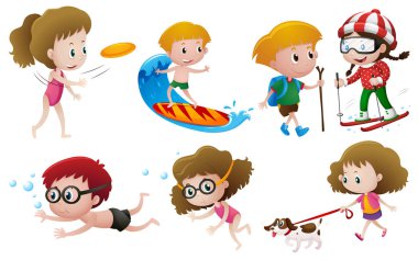 çocuklar farklı faaliyetler yapıyor