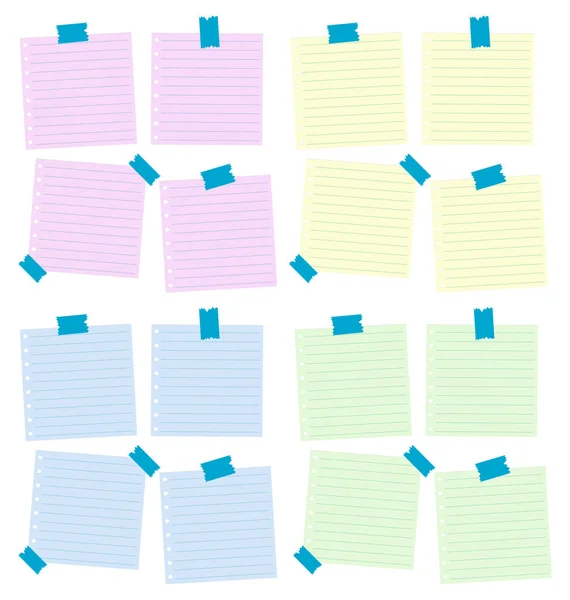 Many line papers in different colors — Stock Vector