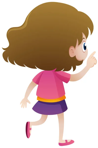 Parte posterior de la niña en camisa rosa — Vector de stock