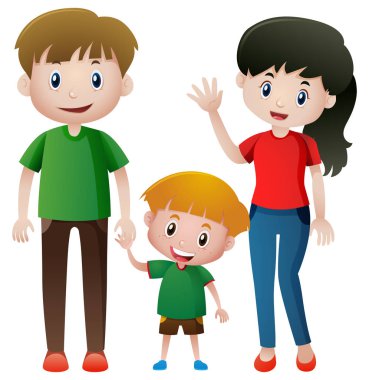 Bir oğlu ile aile