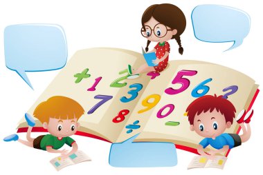 Konuşma balonu şablon çocuklarla matematik eğitimi 