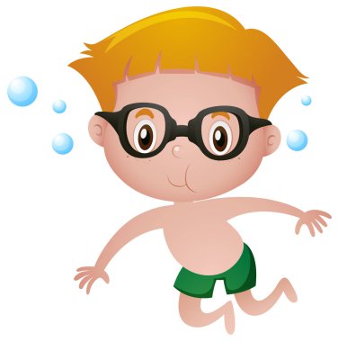 Küçük çocuk Sualtı gözlüğü giyiyor