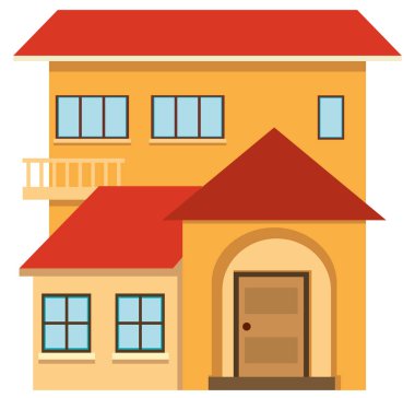 Kırmızı çatılı ev