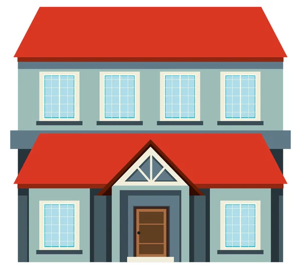 Casa grande com telhado vermelho — Vetor de Stock