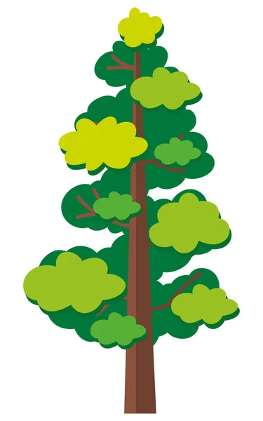 Zelený strom na bílém pozadí — Stockový vektor