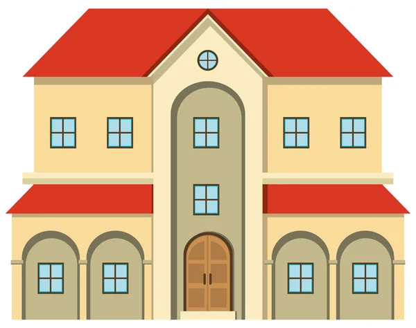 Big house with many windows — Stock Vector