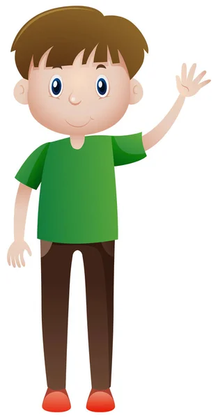 Ο άνθρωπος στην κυματίζοντας πράσινο πουκάμισο — Διανυσματικό Αρχείο