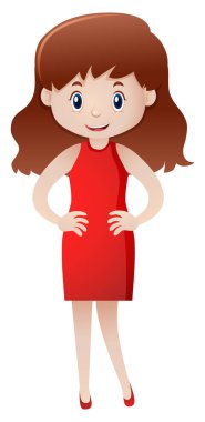 kadın kırmızı elbise daimi