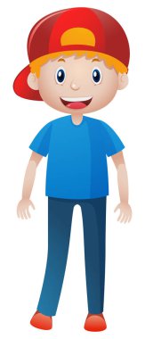 Mutlu bir adam giyen kırmızı bere