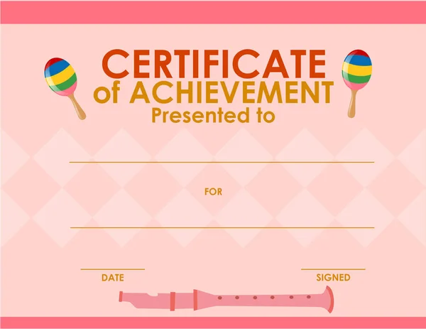 Plantilla de certificado con fondo rosa — Archivo Imágenes Vectoriales