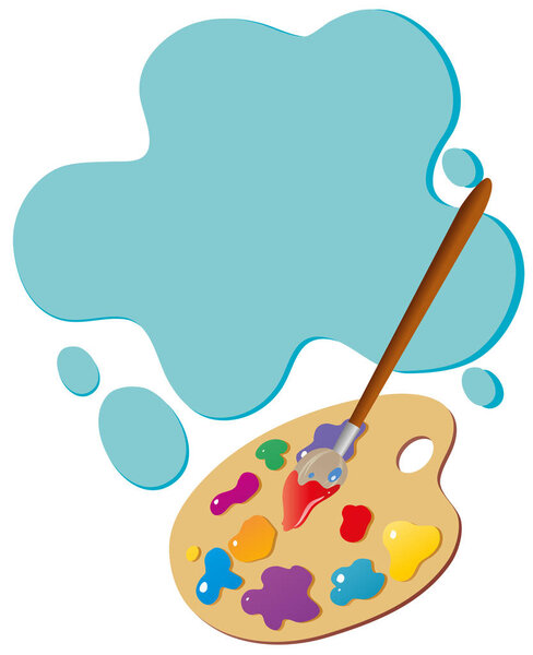 Border template with paintbrush and palette